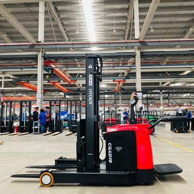 AC Motor Drive Narrow Aisle Walkie Standing on Counterbalanced Stacker for Warehouse