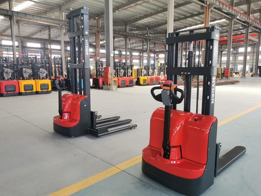 500mm Load Center Htb15e Electric Forklift Straddle Pallet Stacker for Block Pallet