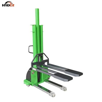 Portable Self Lift Ability Fork Stacker 1000kg Semi Electric Self Loading Pallet Stacker